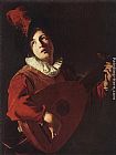 Famous Playing Paintings - Lute Playing Young
